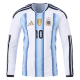 2026 Lionel Messi Home Long Sleeves Argentina Jersey Player Version Cheap Replica World Cup 