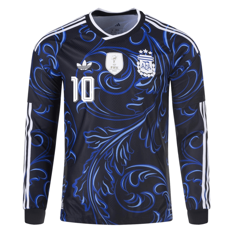2026 Lionel Messi Away Long Sleeves Argentina Jersey Player Version Cheap Replica World Cup 