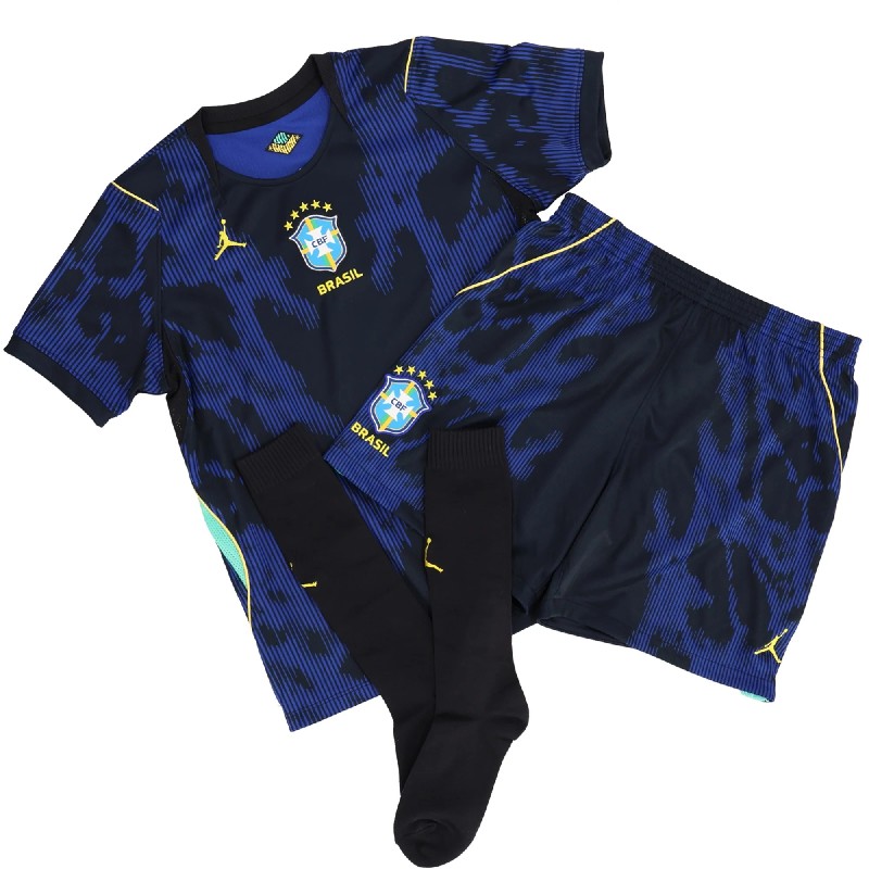 2026 Brazil Away Kid's Soccer Kit World Cup Replica Jersey