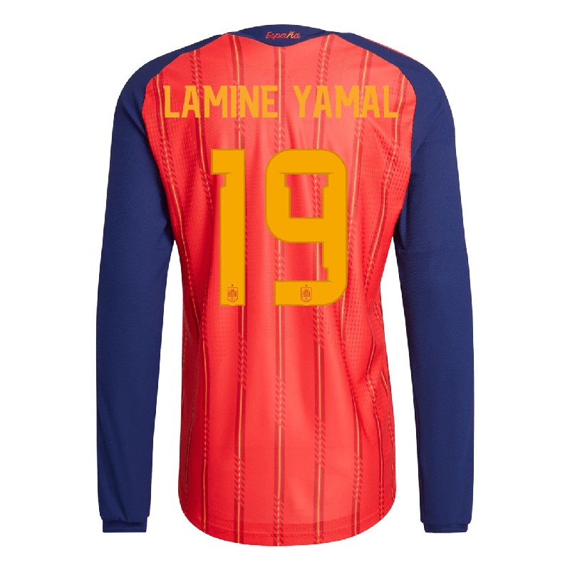 2026 Lamine Yamal Spain Home Long Sleeves Jersey Player Version Cheap Replica World Cup Shirt